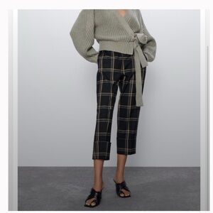 Zara Black Plaid Pants
